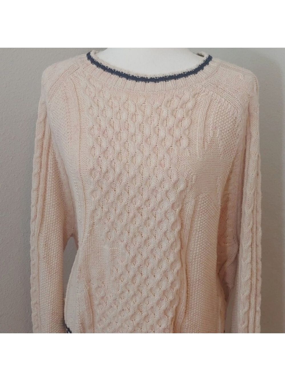Pilcro by Anthropology Cable-Knit Women's Sweater in Cream size Medium